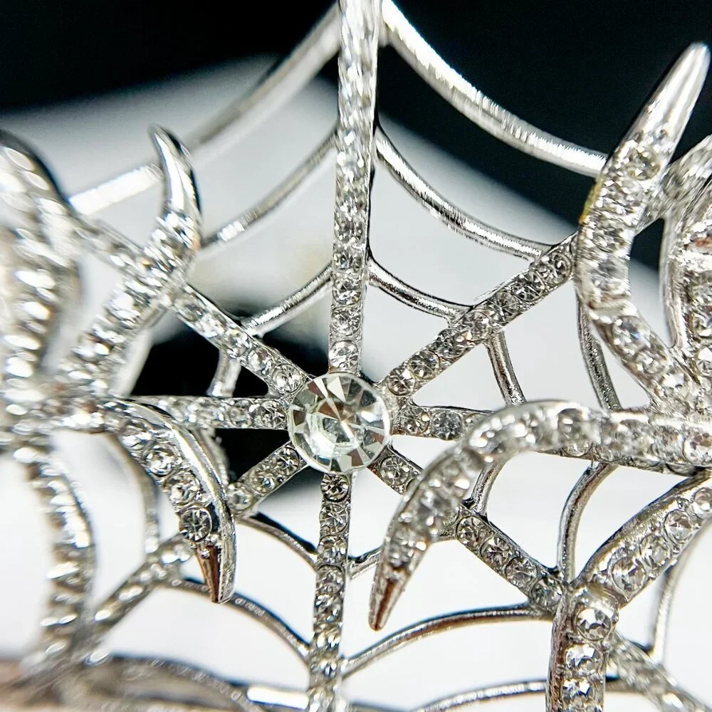Halloween crown, Cosplay crown, silver spider crown, Gothic wedding headpiece